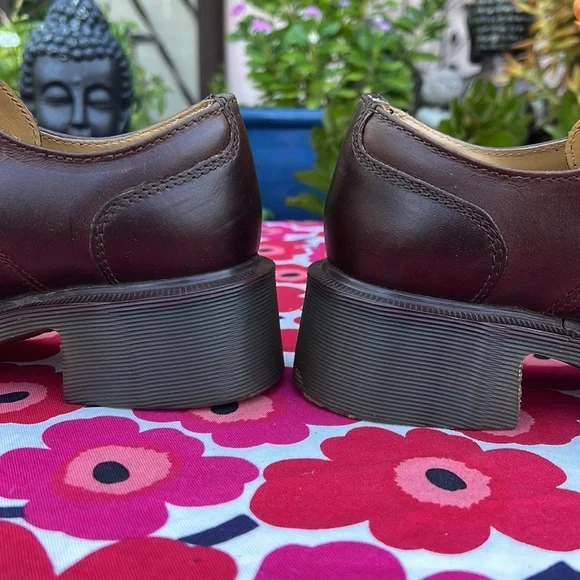 🏴󠁧󠁢󠁥󠁮󠁧󠁿 Vintage Dr. Martens MIE Chunky Heel Monk Strap Loafers UK 5 - Picture 10 of 16